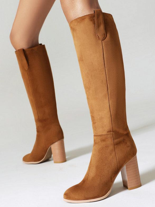 Lucie | Suede Block Heel Boots