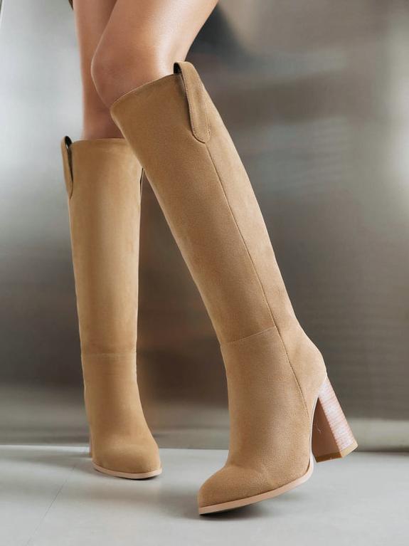 Lucie | Suede Block Heel Boots