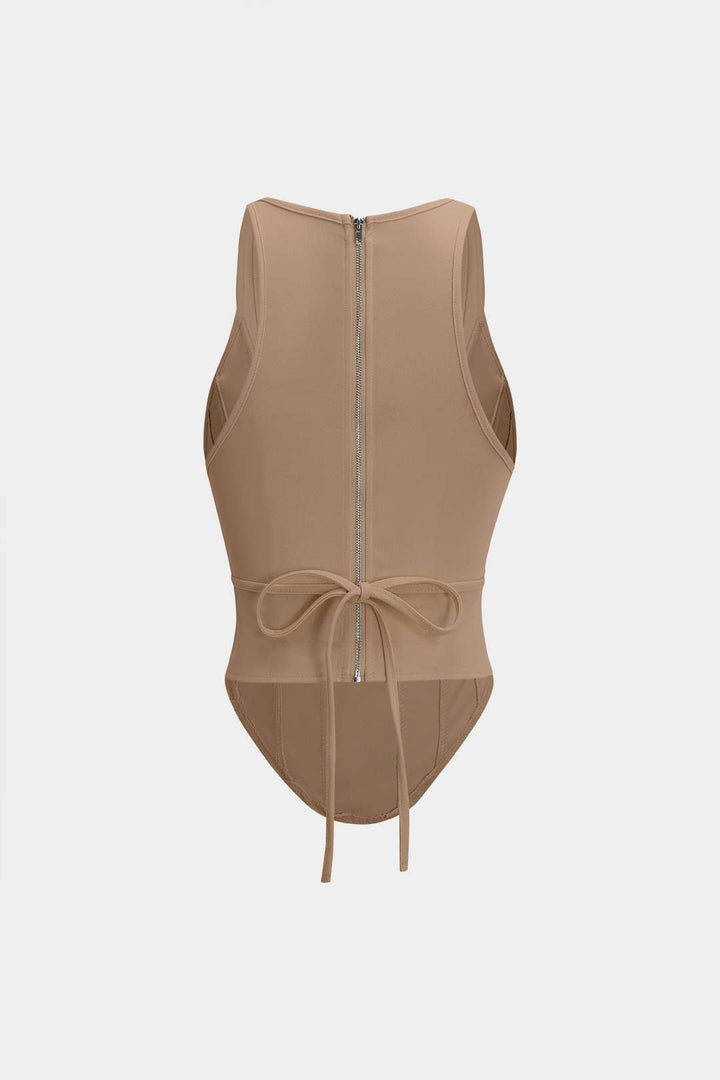 Lia | Zipper Tie-Up Corset