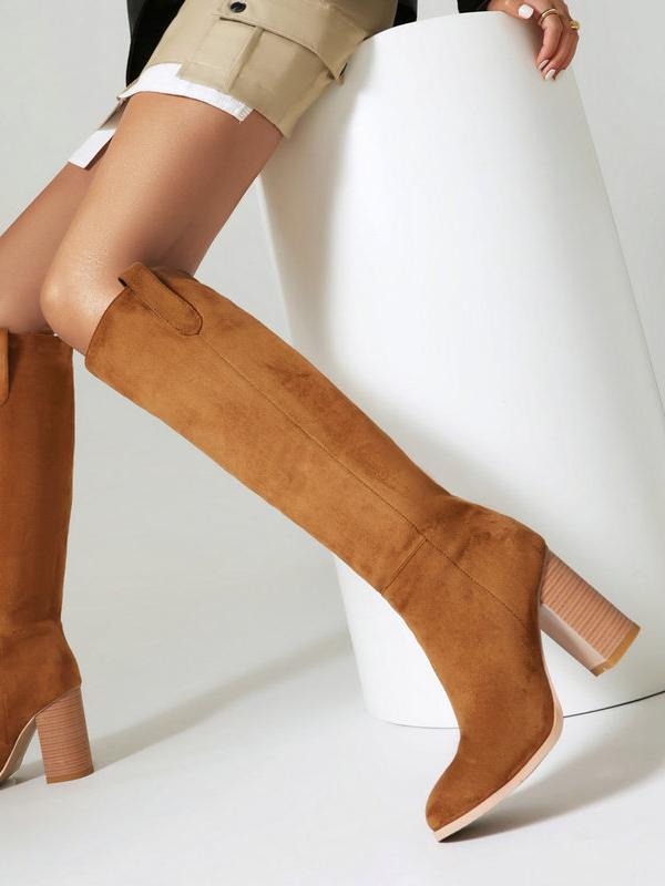 Lucie | Suede Block Heel Boots