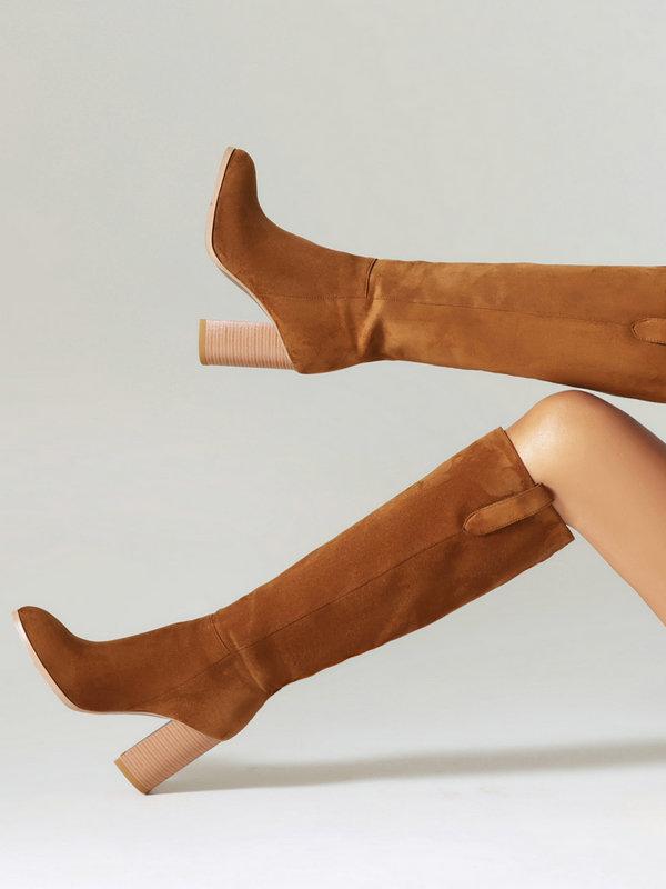 Lucie | Suede Block Heel Boots