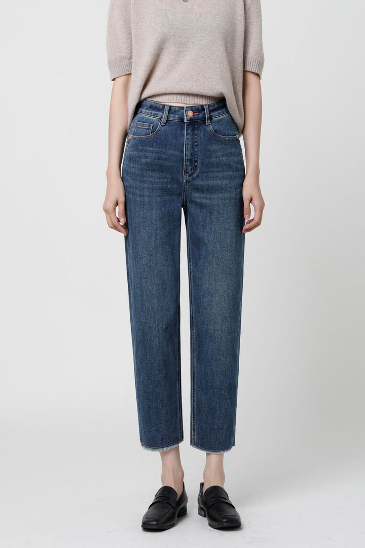 Celeste | Cropped Cigarette Denim