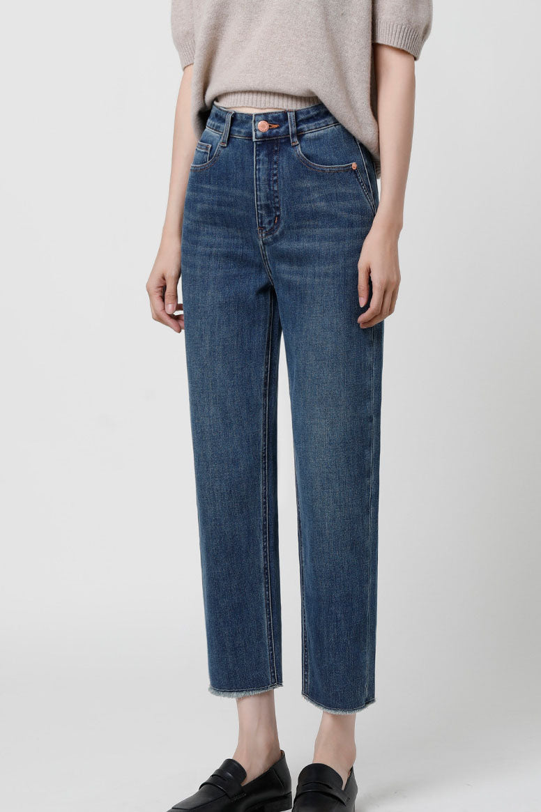 Celeste | Cropped Cigarette Denim