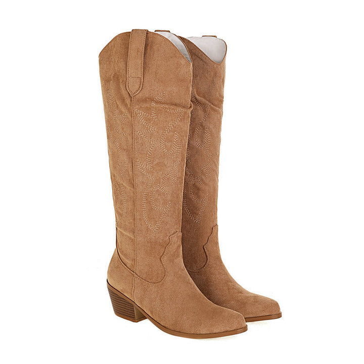 Mia | Western Suede Knee-High Boots