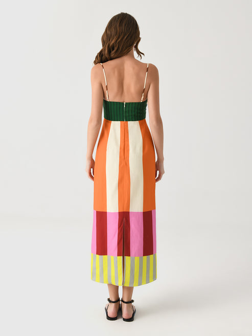 Chloe | Sunset Stripe Paloma Midi