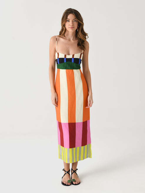 Chloe | Sunset Stripe Paloma Midi