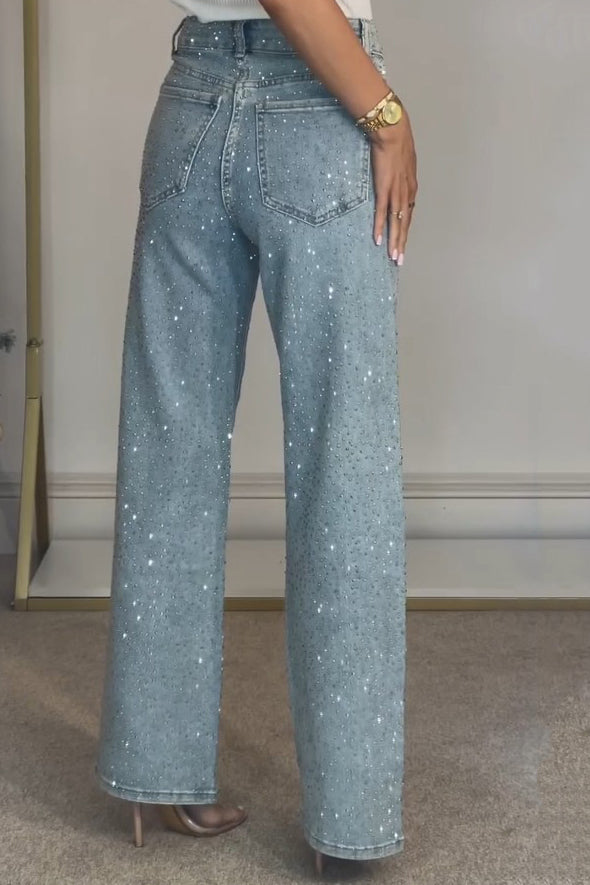 Rachel | Diamanté High-Waist Denim