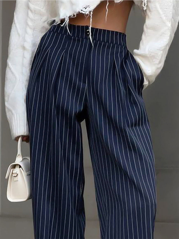 Mila | Pinstripe Pleated Pants