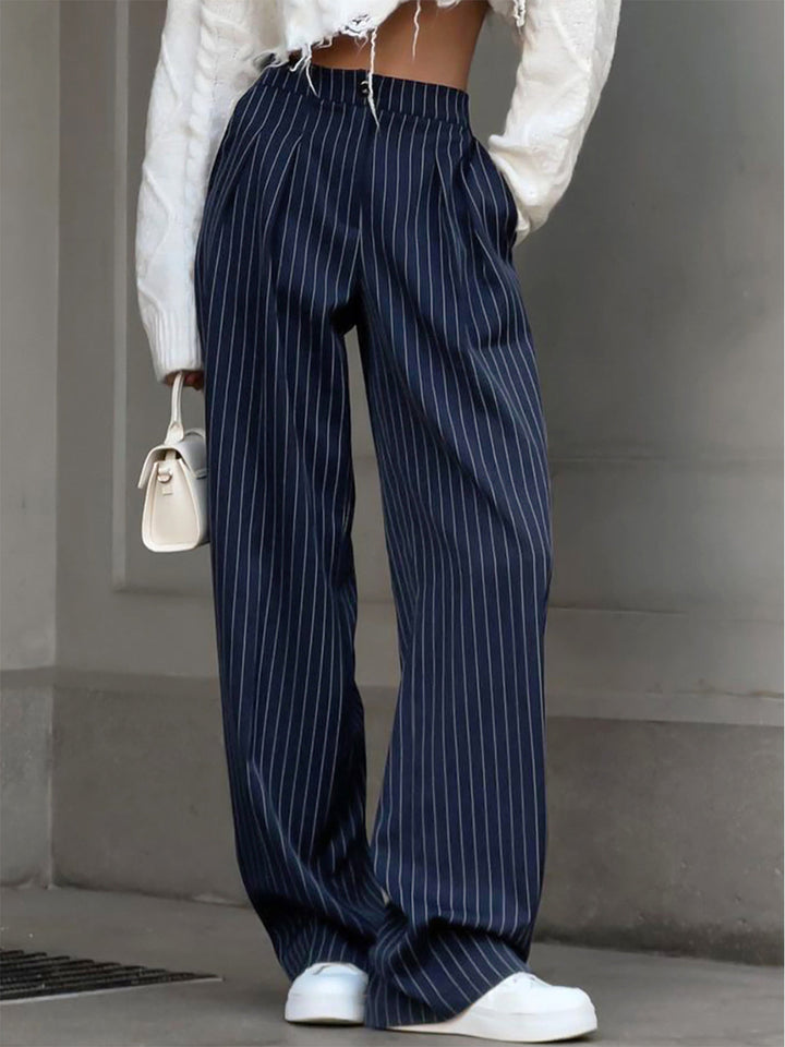 Mila | Pinstripe Pleated Pants