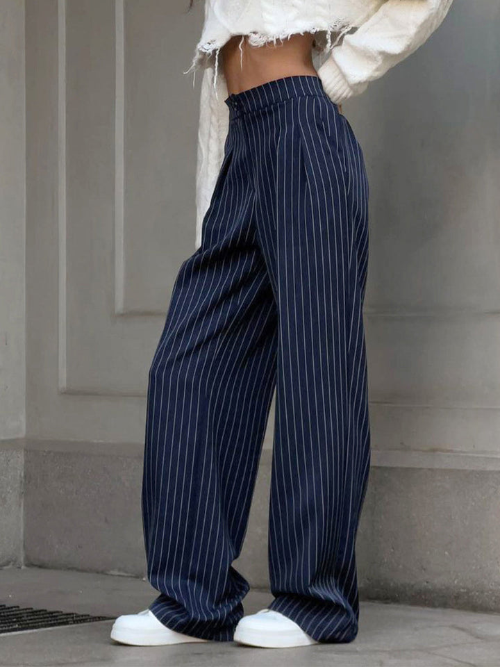 Mila | Pinstripe Pleated Pants