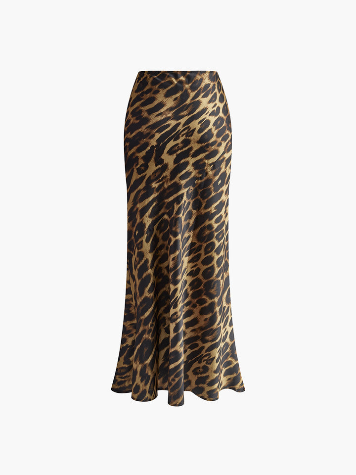 Anna | Slim Leopard Maxi Skirt