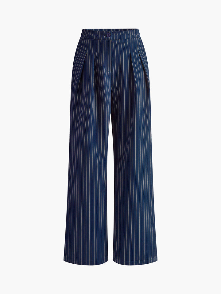 Mila | Pinstripe Pleated Pants