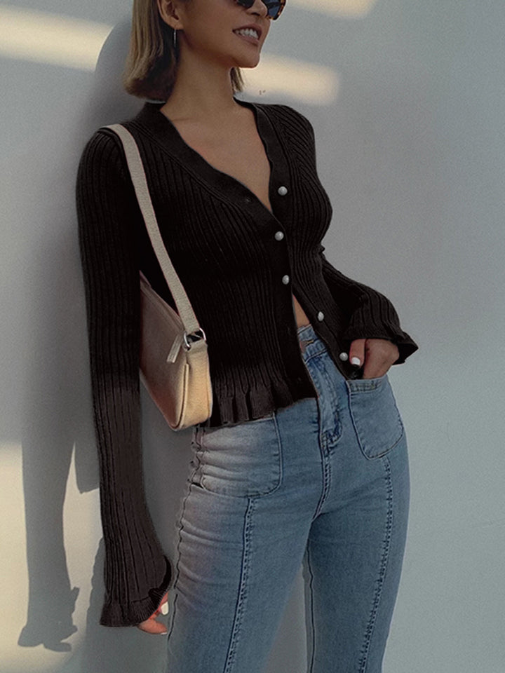 Rina | Pearl Button Cardigan