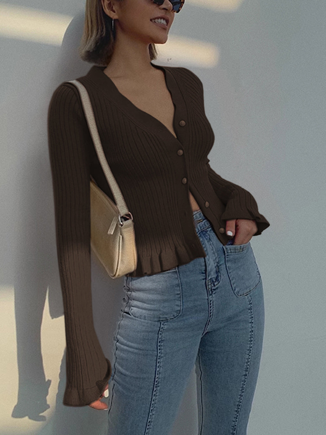 Rina | Pearl Button Cardigan
