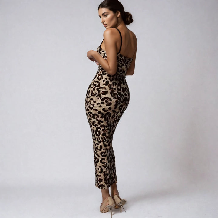 Valencia | Leopard Print Midi Dress