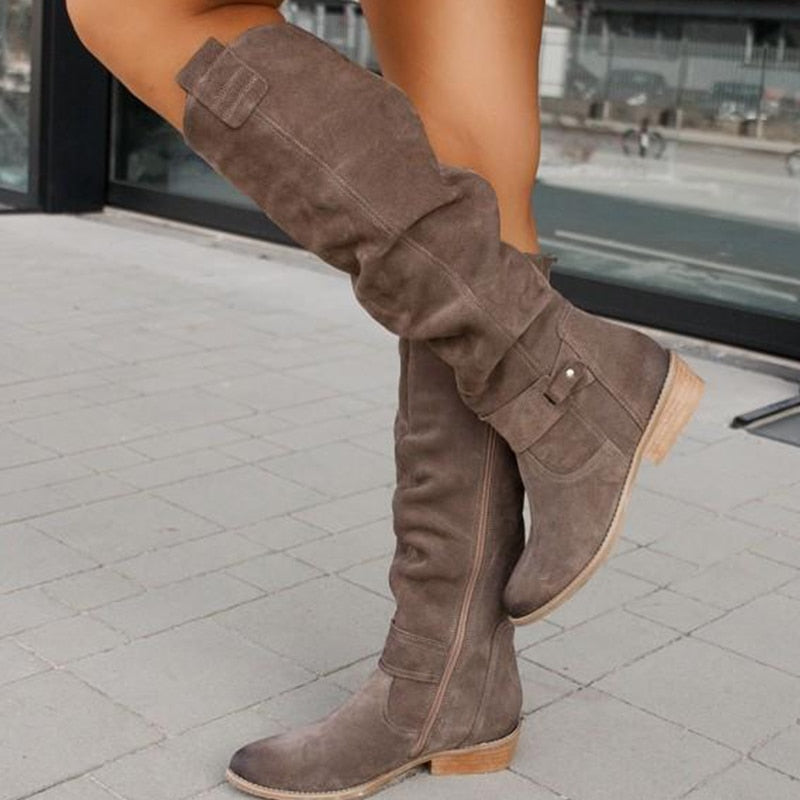 Tia | Knee-High PU Leather Boots