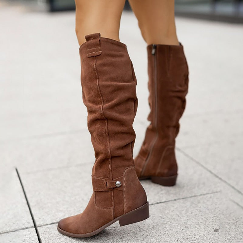 Tia | Knee-High PU Leather Boots