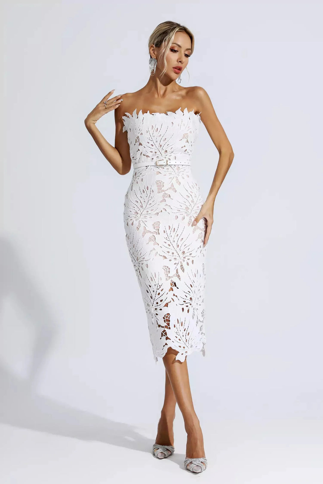 Capri | White Floral Lace Dress