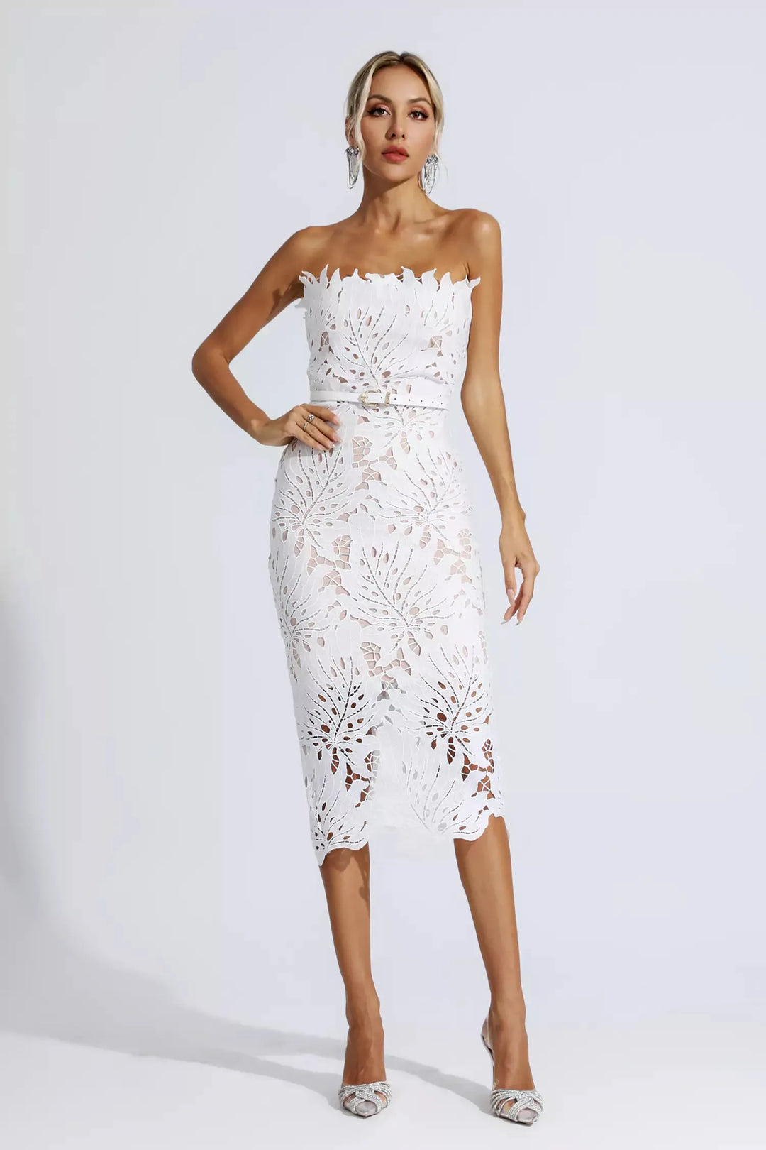 Capri | White Floral Lace Dress