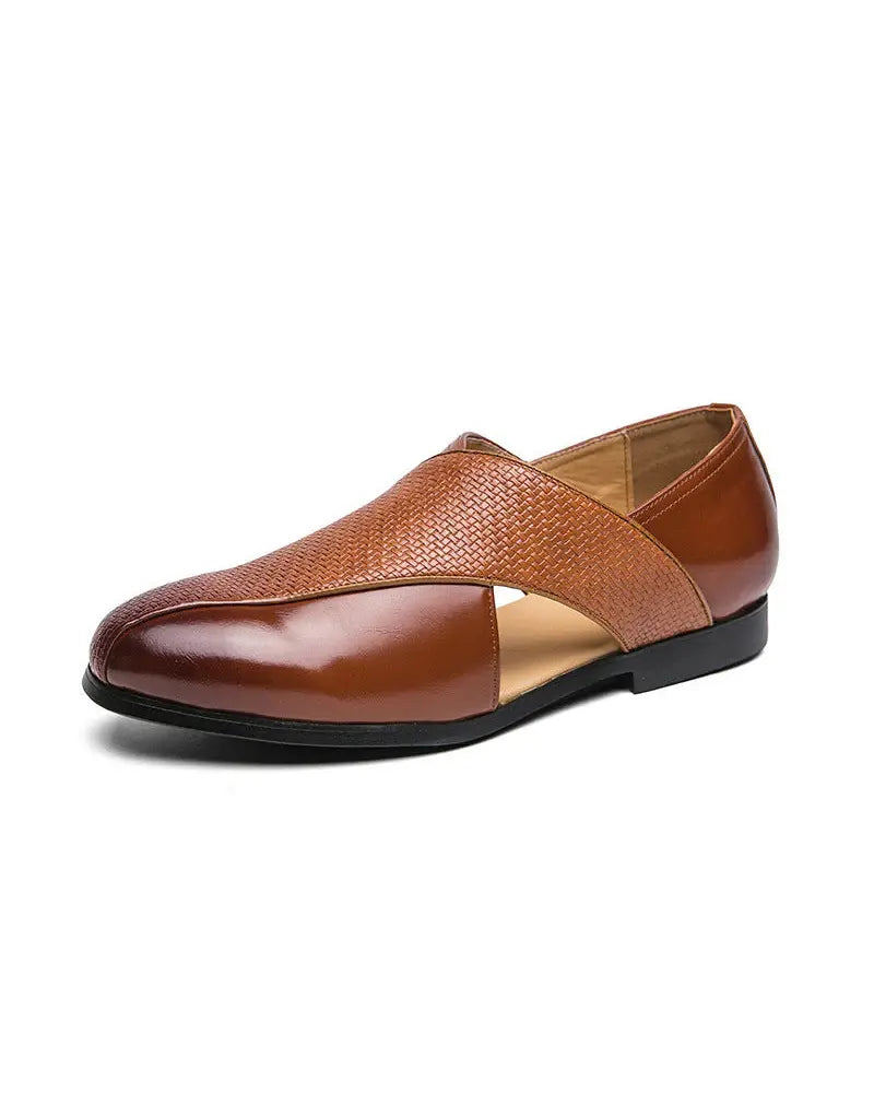Gilardino | Leather Cross-Strap Loafers