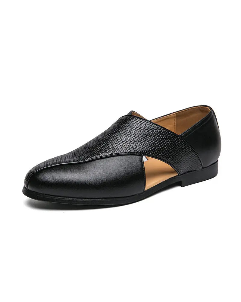 Gilardino | Leather Cross-Strap Loafers
