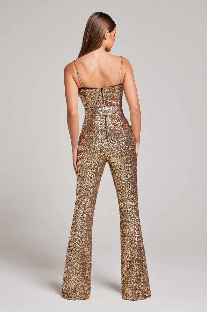 Gaia | Sequins Jumpsuit With Belt