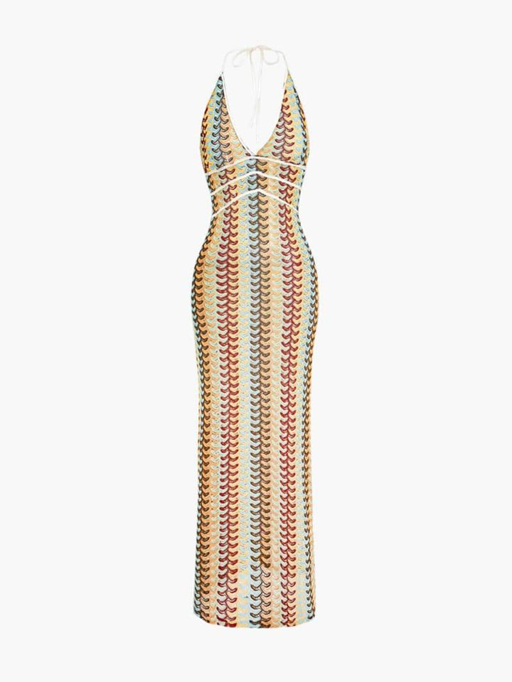 Naomi | Striped Halter Maxi