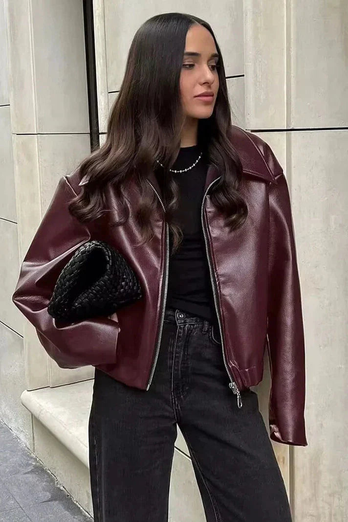 Leah | Chic Leather Jacket