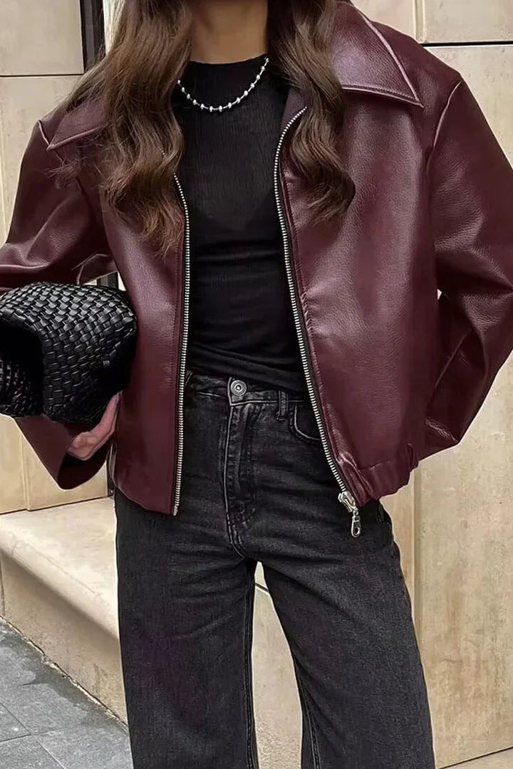 Leah | Chic Leather Jacket