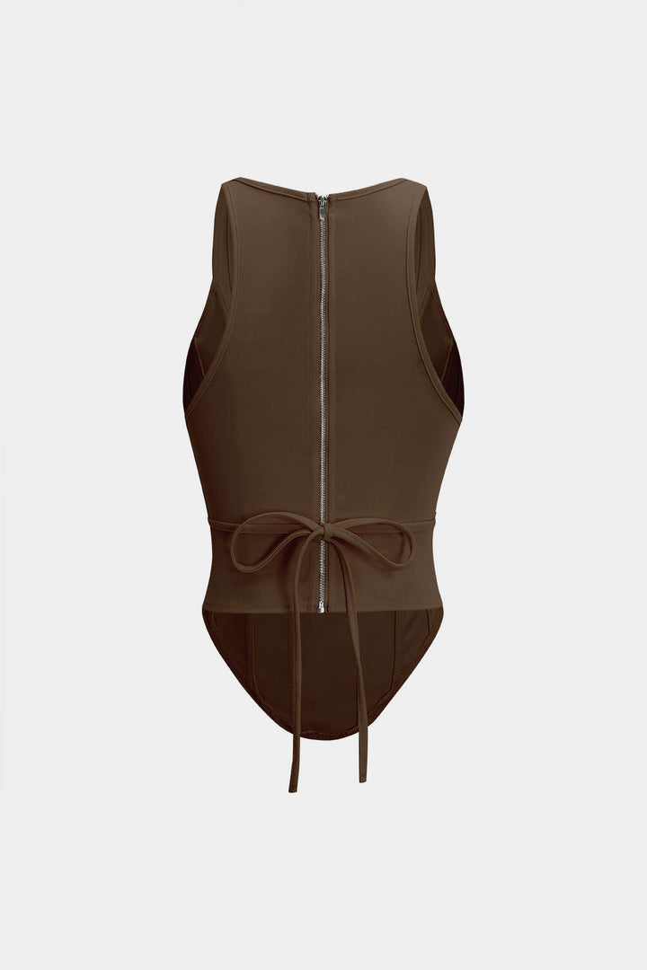 Lia | Zipper Tie-Up Corset