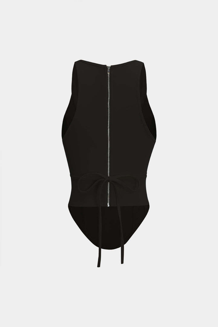 Lia | Zipper Tie-Up Corset