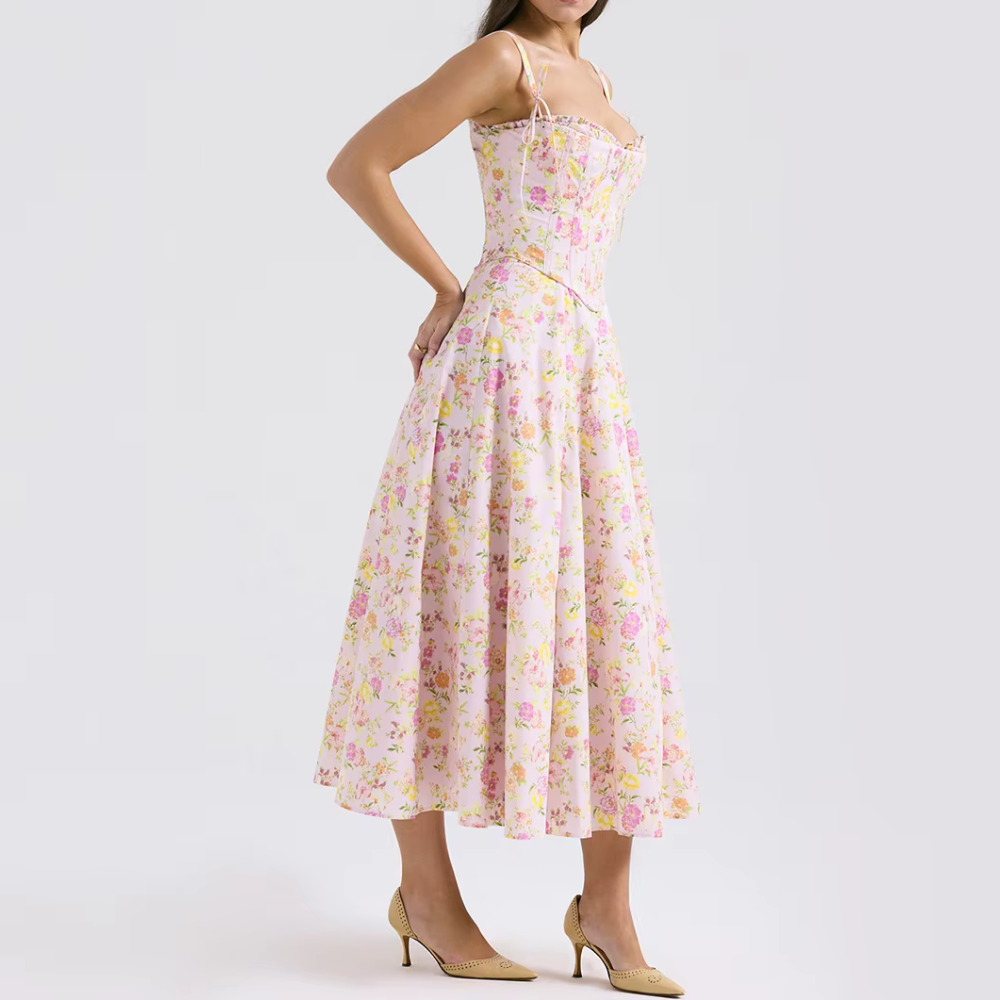 Eve | Floral Corset Midi