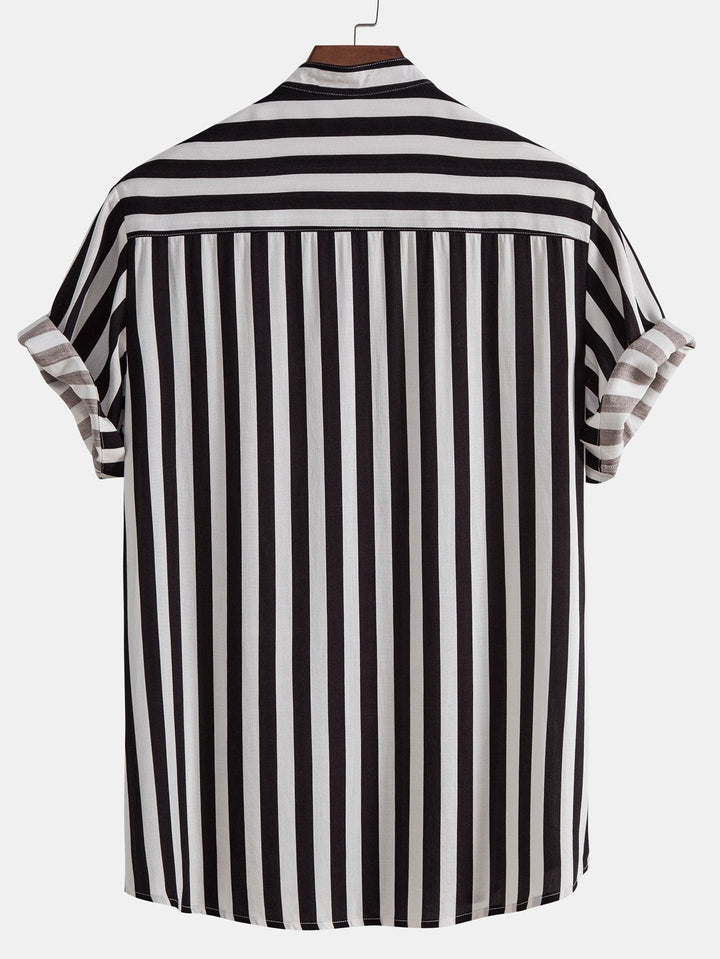 Kane | Striped Collar Shirt & Shorts